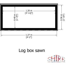 4 x 2 Shire Pressure Treated Log Box with Sawn Timber - footprint measurements