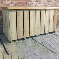 4 x 2 Shire Pressure Treated Log Box with Sawn Timber - from side angle