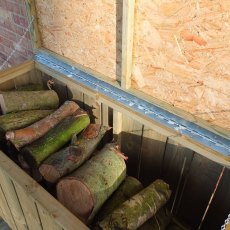 4 x 2 Shire Pressure Treated Log Box with Planed Timber - from above, lid open