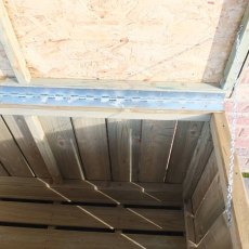 4 x 2 Shire Pressure Treated Log Box with Planed Timber - close up of box interior and hinges