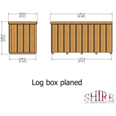 4 x 2 Shire Pressure Treated Log Box with Planed Timber - dimensions diagram