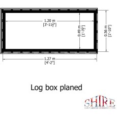 4 x 2 Shire Pressure Treated Log Box with Planed Timber - footprint measurements