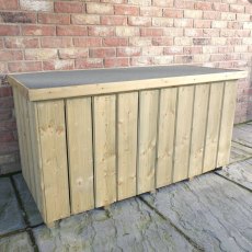 4 x 2 Shire Pressure Treated Log Box with Planed Timber - from side angle, lid closed