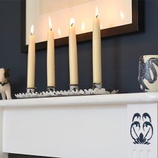 Thorndown Wood Paint - Swan White - Painted on a mantlepiece