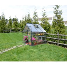 6 x 6 Palram Hybrid Greenhouse in Grey - in situ