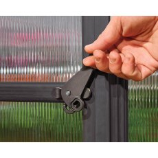 Palram Hybrid Greenhouse in Grey - door handle can be locked with a padlock