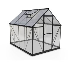 6 x 8 Palram Hybrid Greenhouse in Grey - isolated view