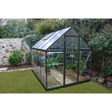 6 x 8 Palram Hybrid Greenhouse in Silver - in situ