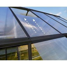 Palram Hybrid Greenhouse in Grey - sliding assembly system