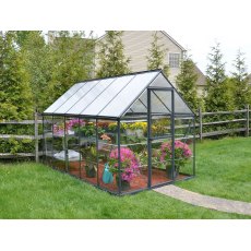 6 x 10 Palram Hybrid Greenhouse in Grey - in situ