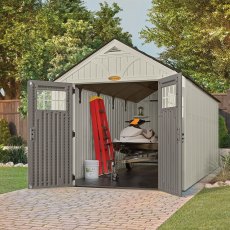 8x16 Suncast Tremont Plastic Shed - with doors open