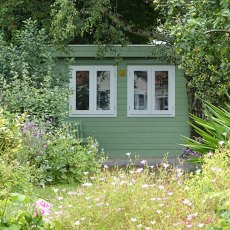 Thorndown Wood Paint - Sedge Green - Painted on shed