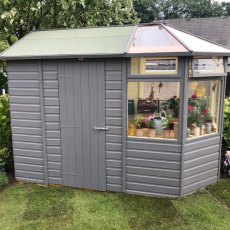 Thorndown Wood Paint - Dormouse Grey - Painted on a combi greenhouse
