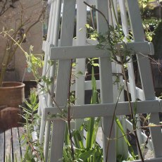 Thorndown Wood Paint - Zinc Grey - Painted on an obelisk - closeup