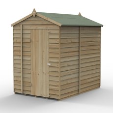7 x 5 Forest 4Life Overlap Windowless Apex Wooden Shed - isolated with door closed