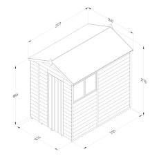 7 x 5 Forest 4Life Overlap Apex Wooden Shed - dimensions