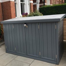 Thorndown Wood Paint 2.5 Litres - Mercury Grey - Painted on storage box