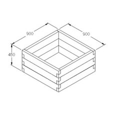 Forest Caledonian Square Raised Bed  - Dimensions