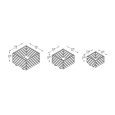 Forest Kendal Square Planter - Set of three - Dimensions