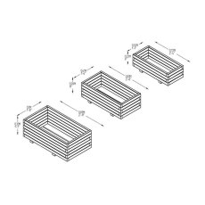 Forest Durham Rectangular Planter - Set of three - Dimensions