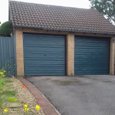 Thorndown Wood Paint 150ml- Cavepool Grey - Painted on garage door