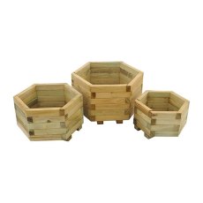 Forest York Hexagonal Planter - Set of three- isolated