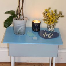 Thorndown Wood Paint 150ml - Adonis Blue - Lifestyle painted on side table