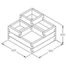 Forest Caledonian Tiered Raised Bed  - Dimensions