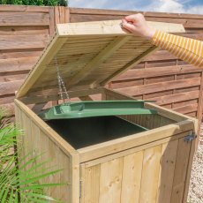 Mercia Premium Single Wheelie Bin Store - Pressure Treated - in situ, top lid