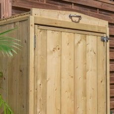Mercia Premium Single Wheelie Bin Store - Pressure Treated - in situ, closeup