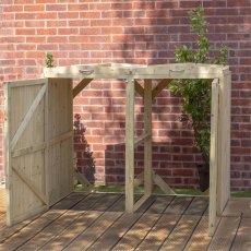 Mercia Premium Double Wheelie Bin Store - Pressure Treated - in situ, empty