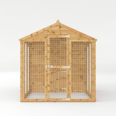 10x6 Mercia Shiplap Staffordshire Dog Kennel & Run - isolated front view, doors closed