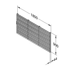 dimensions for the 3ft High Forest Contemporary Slatted Fence Panel - Pressure Treated