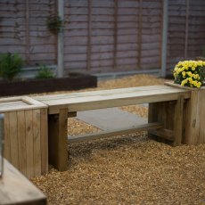 4ft Forest Double Sleeper Bench -  Pressure Treated - insitu showing how you can display more than o