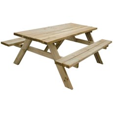 6ft Forest Rectangular Picnic Table - Pressure Treated - isolated and angled