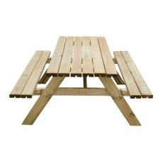 6ft Forest Rectangular Picnic Table - Pressure Treated - isolated and side elevation