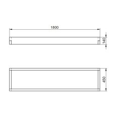 1'5" x 6' Forest Caledonian Long Raised Bed - Pressure Treated - dimensions