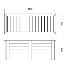 6x2 Forest Large Kitchen Garden Planter - Pressure Treated - dimensions