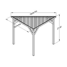 Forest Slatted Corner Pergola - Pressure Treated - dimensions