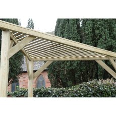 Forest Slatted Corner Pergola - Pressure Treated - close up of slatted roof