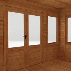 13x10 Mercia Pent Log Cabin in 19mm Logs - in situ, internal view
