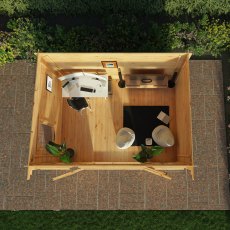 13x10 Mercia Pent Log Cabin in 19mm Logs - in situ, top view