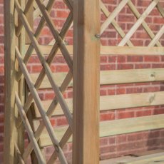 Mercia Swing Arm Arbour Seat - Pressure Treated - close up of trellis pattern