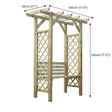 Mercia Pergola Arbour Seat - Pressure Treated - dimensions