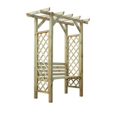 Mercia Pergola Arbour Seat - Pressure Treated - isolated angled view