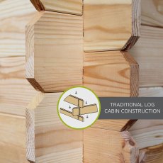 16x10 Mercia Pent Log Cabin with Side Shed in 19mm Logs - logs