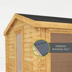 16x10 Mercia Pent Log Cabin with Side Shed in 19mm Logs - felt