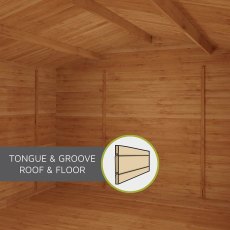 16x10 Mercia Pent Log Cabin with Side Shed in 19mm Logs - roof floor