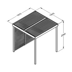 Forest Modular Pergola with 1 Side Panel - Pressure Treated - dimensions