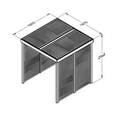 Forest Modular Pergola with 3 Side Panels - Pressure Treated - dimensions